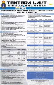 Jadual gaji tentera laut diraja malaysia. Pengambilan Perajurit Muda Tentera Laut Diraja Malaysia Tldm Lelaki Dan Wanita 16 Oktober 2018 Hingga 15 Januari 2019 Appjawatan Malaysia