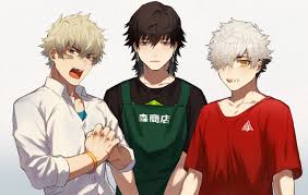 He has very fair skin and a slender womanly figure. All Male Apron Bandaid Black Hair Blonde Hair Blue Eyes Fang Gray Hair Green Eyes Male Original Shirt Short Hair Wristwear Yellow Eyes Yukibi Konachan Com Konachan Com Anime Wallpapers