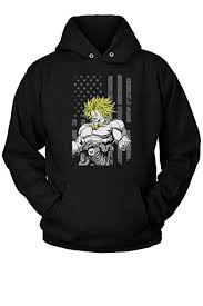 (hey, don't feel bad, us, too). This Dragon Ball Z Merchandise Is A Hoodie Featuring Broly The Legendary Super Saiyan Standing In Front Of An American Flag Th Dragon Ball Hoodies Super Saiyan