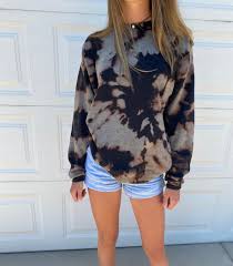 What's the best way to tie dye fabric? Reverse Tie Dye Sweatshirt Bleach Dye Crewneck Custom Etsy