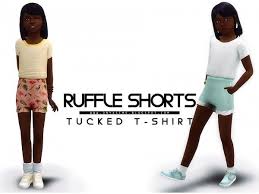 The Sims 4 Ruffle Shorts Tucked T Shirt By Onyxsims Sims 4 Toddler Clothes Sims 4 Toddler Sims 4 Cc Kids Clothing