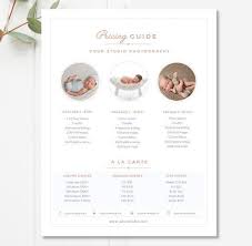 Newborn Pricing Template Photography Pricing Guide Indesign Template Digital Design Files Pricing Guide Photography Pricing Templates Photography Pricing