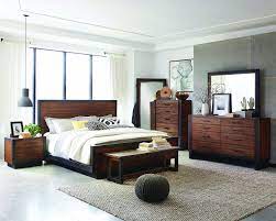 Scott Living Ellison Bourbon Brown Finish Queen Bed With 13 Slatted Panel Design Lavorist Platform Bedroom Sets Industrial Bedroom Furniture Dallas Furniture Stores