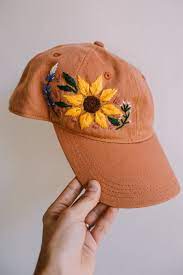 Digital Download Mire Made Embroidery Pattern Make Your Own Embroidered Hat Sunflower 1 In 2021 Hat Embroidery Embroidered Hats Embroidered Clothes