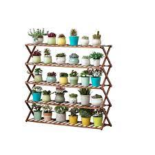 27 In 5 Tier Brown Wooden Pot Plant Stand Foldable Multi Layer Outdoor Indoor Garden Tcht Lwjhj0011 03 The Home Plant Stand Plant Stand Indoor Indoor Garden