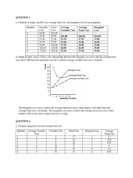 Total output quantity x variable cost of each output unit = total variable cost. Question 3 4 Marginal Cost Average Cost