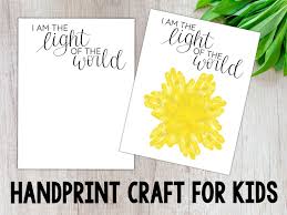 I Am The Light Of The World Handprint Craft For Kids John Etsy In 2020 Handprint Crafts Sunday School Crafts Crafts For Kids