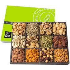 Oh Nuts 12 Variety Mixed Nut Gift Basket Holiday Freshly Roasted Healthy Gourmet Snack Gifts Premi Healthy Gourmet Food Baskets For Christmas Nut Gift Basket