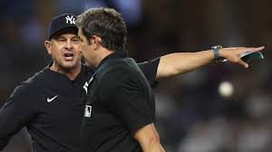 Yankees' Aaron Boone furiously yells at umpire over catch during win over  Blue Jays, gets ejected