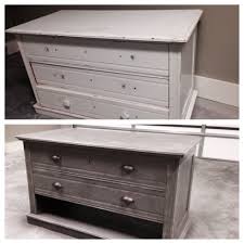 Diy Dresser Refurbished Into Tv Stand I Love The Grey Distressed Color Grey Tv Stand Tv Stand Furniture Tv Stand