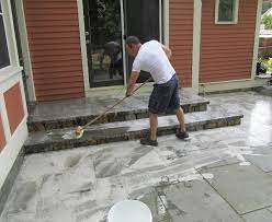 How To Clean A Patio Bluestone Patio Clean Concrete Concrete Patio