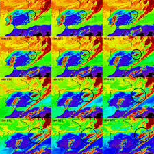 Thermal infrared (12 µm) Meteosat Second Generation satellite image...