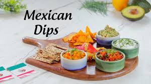 If the top turns light brown, just scoop off the browned bits and you should find bright green guacamole underneath. Easy Mexican Dips Recipes By Krishna Bhuptani Salsa Mango Salsa Guacamole Sour Cream Youtube