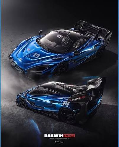 Mclaren720s Se² GTR Darwin Pro Chrome Blue CM Model 1/64 