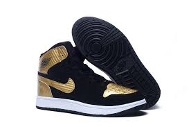 Black And Gold Womens Shoes Nike Air Jordan 1 I Retro Women Shoes Black Gold White Nike Adidas Desporto