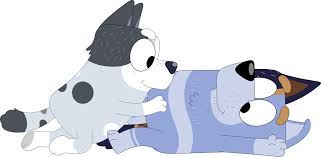 312763 - safe, artist:porygon2z, stripe heeler (bluey), trixie heeler (bluey),  australian cattle dog, canine, dog, mammal, semi-anthro, bluey (series),  2024, 2d, canon ship, duo, duo male and female, female, husband, husband and