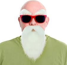 Amazon.com: Party Chili Kame Sennin Master Roshi Costume White Beard  Mustache With Glasses(Red) : Clothing, Shoes & Jewelry