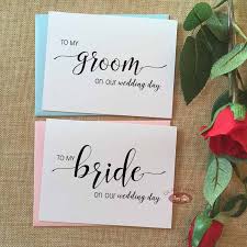 Set Of 2 To My Groom On Our Wedding Day Card To My Bride On Our Wedding Day Wedding Day Card Bride To Groom To Bride Card Wedding Day Wedding Day