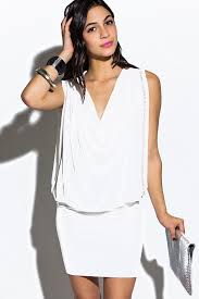 White Dress Loose Top Connected To Tight Skirt On The Hunt White Party Outfit White Dress Party White Party Attire
