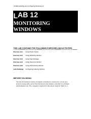 Lab12 Worksheet Lm Docx 70 698 Installing And Configuring Windows 10 Lab 12 Monitoring Windows This Lab Contains The Following Exercises And Course Hero
