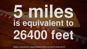 Feet to miles conversion example task: 5 Mile To Ft How Long Is 5 Miles In Feet Convert