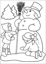 Click To See Printable Version Of Kids Are Playing Outside With Snow Coloring Page Christmas Coloring Pages Snowman Coloring Pages Coloring Pages
