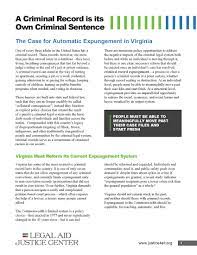 Virginia law on expungement of records. Expungement Legal Aid Justice Center