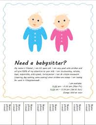 Free Babysitting Flyer Templates And Ideas Make Your Own Babysitting Flyers Babysitter Babysitting