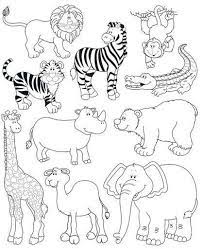 Wilde Tiere Zebra Leon Krokodil Affe Tiger Rhinoceros Giraffe El Animales Salvajes Para Colorear Animales Salvajes Para Ninos Animales Salvajes Dibujos