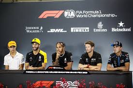 C'est entouré de nombreux partenaires. F1 Grand Prix De Singapour 2019 Conference De Presse Du Jeudi En Anglais Federation Internationale De L Automobile