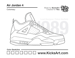 You can use our amazing online tool to color and edit the following michael jordan coloring pages. Air Jordan 4 Sneaker Coloring Pages Created By Kicksart