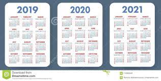 Yearly, monthly, landscape, portrait, two months on a page, and more. Illustration About Pocket Calendar 2019 2020 2021 Set Basic Simple Template Week Starts On Sunday Ve Pocket Calendar Calendar Printables Calendar Template