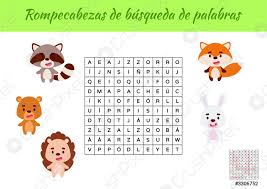 Rätsel für kinder selber machen. Rompecabezas De Bsqueda De Palabras Wortsuche Ratsel Lernspiel F Stock Vektorgrafi Crushpixel