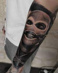 Ski mask got this tattoo after releasing his song, the bees knees and. Neue Session Mit Stammkunden Darius Graziano Plus Video Mit Alten Abgeheilten Arbeiten Bctgang B Gangster Tattoos Forearm Sleeve Tattoos Ski Mask Tattoo