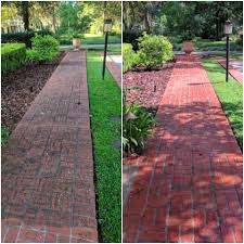 Scrubbing the pavers keep your goggles on, put on the long gloves and fill the plastic bucket (make sure that it is classified as all plastic) with 1 gallon of water. Brick Paver Cleaning Pressure Washing Company Ocala Fl