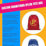 Amazon.com: USMG Custom Drawstring Nylon Tote Bag with One ...