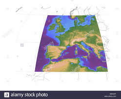 Western Europe Mediteranean Altitude Sea Depth Map Map Globe