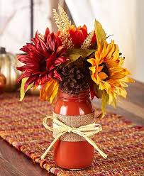 Mason Jar Harvest Florals Fall Mason Jars Harvest Decorations Fall Centerpiece