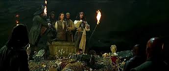 Pirates Of The Caribbean The Curse Of The Black Pearl Skeletons Johnny Depp Geoffrey Rush Orlando Bloom Treva Etienne And Michael Berry Jr In Pirates Of The Caribbean The In 2020 Pirates Of The Caribbean Pirates Orlando Bloom