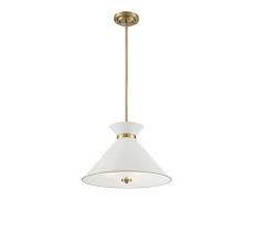 Savoy House Lamar By Brian Thomas 3 Light Pendant Light In White With Brass Accents
