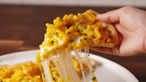 Baked macaroni and cheese, ingredients: Mac Cheese Pizza Delish Youtube