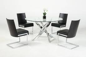 See more of glass tables and chairs.com on facebook. Round Glass Dining Table Chrome Legs Vig Modrest Pyrite Modern Contemporary Vgewf2133aa