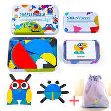 Check spelling or type a new query. Wooden Shapes Puzzle Pattern Blocks Montessori Educational Toys Animals Jigsaw Puzzles Sorting And Stacking For Toddlers Babies Kids Age 3 Years Old 36 Shapes 60 Cards In Iron Box With Bonus Bag Buy Online In