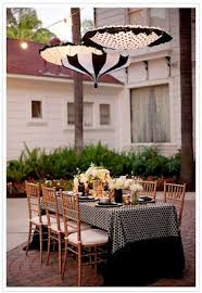 Black And White Outdoor Umbrella With Lights Black And White Umbrellas Umbrella Lights Table Decorations Decor
