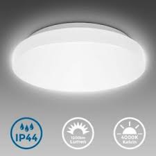 Lhg led badezimmer deckenleuchte ip44 in chrom glanzend opalglas. Deckenleuchte Bad Gunstig Kaufen Ebay