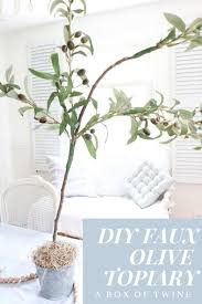 How To Make A Diy Faux Olive Topiary A Box Of Twine In 2020 Faux Olive Tree Diy Home Decor Topiary