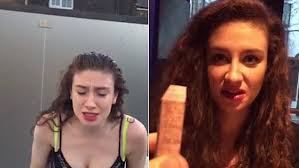 Julius Dein soaks his girlfriend with icy water and covers her with RAW  MEAT