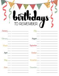 Birthday Free Printable Schedule Reminder Birthday Calender Birthday Reminder Free Birthday Stuff