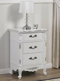 Dmora table de chevet à deux tiroirs, couleur blanche brillante, cm 50 x 49 x 34. Table De Chevet Gerald Style Baroque Moderne Blanc Laque Et Feuille Argent Ebay