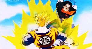 It is an energy wave emitted from the hand of its user. Gohan Vs Android 17 Gif By Catcamellia On Deviantart